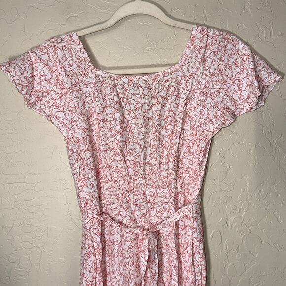 Faithfull The Brand Aurelie Midi Dress Calla red and white size 4 - Picture 8 of 10